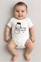 White Short Sleeve Everything Starts with Milk Themed Printed Baby Bodysuit Crew Neck Unisex Bodysuit 100% Cotton