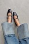 Libon Women's Buckle Detail Wrinkled Leather Ballet Flats Brown - 3