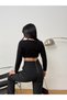Women's High Waist Back Zip Detail Fabric Trousers - 3