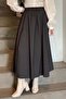 Pocket Detail Flared Skirt Smoked - 4