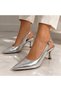 Stylish Women's Stiletto Shoes Genuine Leather 6 cm Heeled Pointed Toe Classic Heeled Shoes - 5