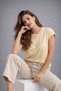 Women's Cream Cotton Pack Curved Sleeve Detail Crew Neck T-Shirt - 2