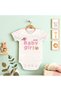 White Short-Sleeved Baby Girl Themed Printed Baby Bodysuit Crew Neck Unisex Bodysuit 100% Cotton - 2
