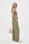 Women's Nadia Modal Touch Polo Collar Waist Elastic Pocketed Khaki Bottom Top Set - 4