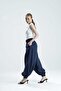 Bonita High Waist t Buckled C Pocketed Shalwar Indigo Pants - 4
