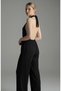 Women's Black Halter Neck Jumpsuit Tie-Detail Backless - 3