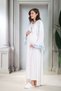 New Season Blue Shawl Collar Ruffled Short Sleeve Full Length Summer Stylish Maternity Pajamas Nightgown Set - 6
