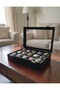 15Pcs Faux Leather Coated Watch Storage Boxes Bag Pieces