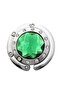 Crystal Stone Detailed Folding Bag Hanger Table Edge Hanger Hanging Apparatus Cta-106 - Green -1 Piece - 3