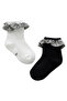 Modern Classic Black Monochrome Ruffle Socks for Girls - 2y to 10Y - 3