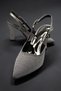 Women's Glittery Yandan Buckled Evening Dress Shoes. Glittery Pointed Toe Heeled Evening Shoes. (9 cm) - 3