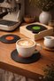 Set of 4 Coasters with Stand, Decorative Plate Design Coasters - Plate Beige - 2