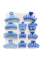 Dragon Fruit Matte Hair Claw Set (8-Piece) - Blue