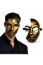 قناع حفلة نصف وجه ذهبي بتأثير عتيق - 2