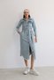 Women's Belt Li Denim Shirt Dress Midi Length Buttoned Casual Stylish Denim Dress Bnj-999 - 4