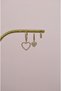 Heart Charm Hoop Earring Set 3-Piece Zircon Stone Minimal Combination Earrings Gold Heart Figured Earring Set - 3