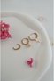 Heart Charm Hoop Earring Set 3-Piece Zircon Stone Minimal Combination Earrings Gold Heart Figured Earring Set - 7