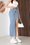 Women's One-Legged Asymmetrical Denim Skirt Bnj-789 - 6