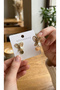 Füsun Earring Model Gold Color Butterfly Model Steel Women's Earrings Füsun Earring Set - 3