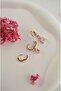 Drop and Square Stone Hoop Earring Set – Minimal 3-Piece Combination Earrings with Zircon Stones - 4