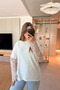 Oversized Stylish White Modal T-Shirt with Lace Detail - 8