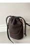 Brown Women's Leather Mini Ruched El and Shoulder Bag - 4