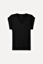 Women's Off-White Modal Blend V-Neck T-Shirt