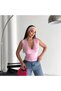 Women's Leather N V-Neck Lace Detailed Slim Fit Blouse — Sleeveless Stylish Women's Blouse - 3
