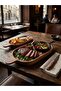 Set of 2 Acacia Wood Presentation Trays - Strappy Breakfast and Steak Serving Sets - 4