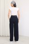 Women's Belt Detail High-Waisted Fabric Pants – Wide-Leg Stylish Casual Pants - 7