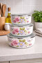 3-Piece Enamel Storage Container Set – Vacuum-Locked with Lids – 14 / 16 / 18 cm – Multi-Purpose Refrigerator Storage Container