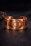 Men's Women's Copper Bracelet Ring Set Solomon Seal Engraved D Patterned Copper Bracelet Ring Set - 7