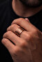 Men's Women's Copper Bracelet Ring Set Solomon Seal Engraved D Patterned Copper Bracelet Ring Set - 6