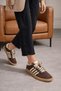 Women's Model Brown Sneaker Sports Shoes Lace-Up Daily Casual Retro - 4