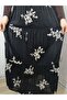 Elastic Waist Lined Three Layers Exquisitely Embroidered Crepe Fabric Chiffon Skirt - 6