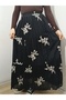 Elastic Waist Lined Three Layers Exquisitely Embroidered Crepe Fabric Chiffon Skirt - 2