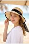 Lunaria Women's Straw Hat with Polka Dot Bow Ties