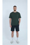 Men's Khaki Color Cotton Pack T-Shirt Combed Cotton Fabric Zero Collar Full Fit - 5