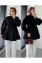 Women's Trendy Poplin Shirt with Pencil Detail on the Front and Back - 2