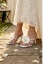 White Orchid Detail Women's Heeled Slippers