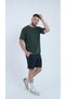Men's Khaki Color Cotton Pack T-Shirt Combed Cotton Fabric Zero Collar Full Fit - 8