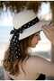 Lunaria Women's Straw Hat with Polka Dot Bow Ties - 2