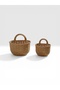 Natural Wicker Decorative Basket Set of 2 – Multi-Purpose Organizer Basket with Handles – Small & Large Sizes - 2