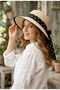 Lunaria Women's Straw Hat with Polka Dot Bow Ties - 3