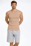 Men's Sports Corded Fabric Tank Top Set of 2 Brown and White Slim Fit Ribbed Knit Back Printed Sports Tank Top - 4