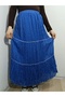 Elastic Waist Lined Three Layers Elegant Crepe Fabric Chiffon Skirt in Polka Dot Colors - 5