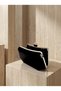 Black Color Luxury Patent Leather Silver Detailed Chain Strap Women's Evening Dress Bag Wedding Engagement Graduation - 4