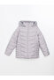 Gray Hooded Women's Puffer Jacket - 4