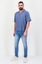 Men Regular Fit Textured Short Sleeve Casual Shirt, Slate Blue - 4