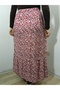 Elastic Waist, Ruffled, Button Detailed, Crispy Floral Viscose Push-Up Skirt - 7